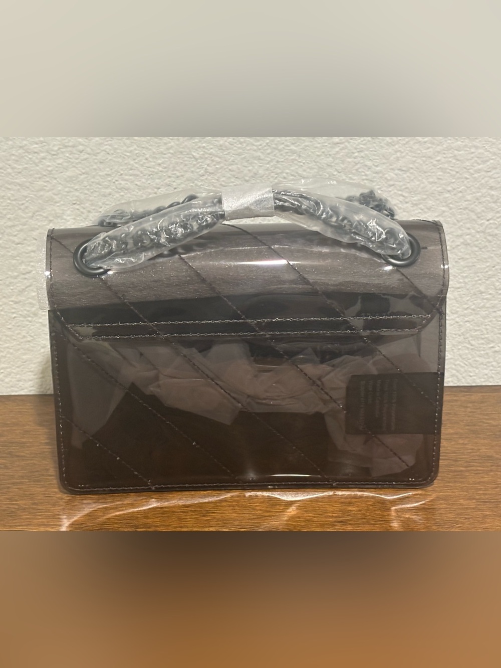 Kurt Geiger Black Jelly/Clear Crossbody with Chain Strap - Picture 4 of 11